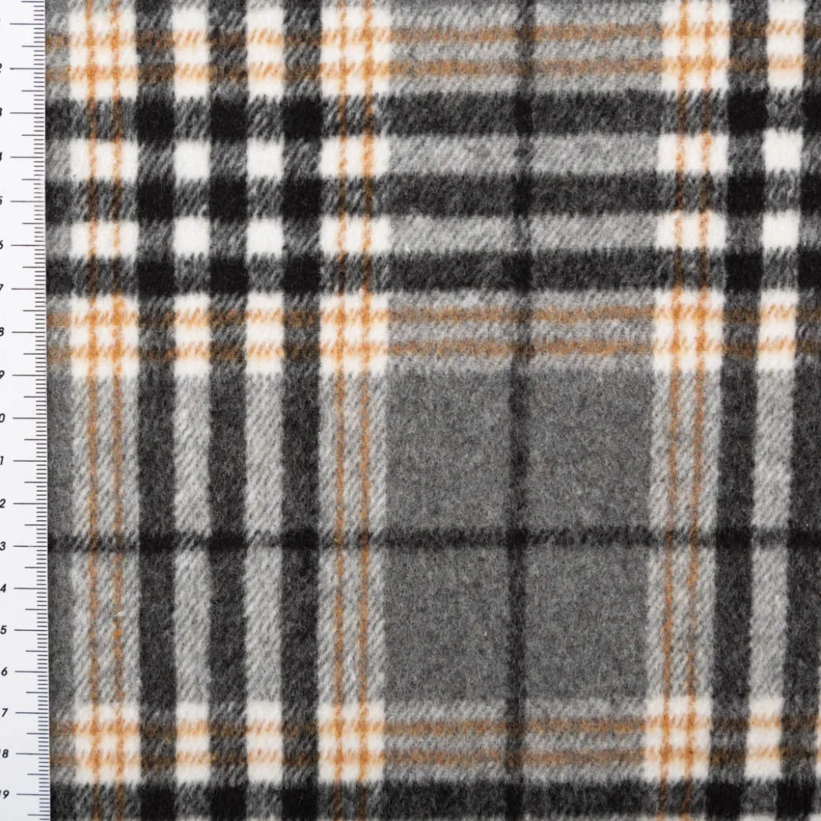 Mantelstoff Jacquard gebürstet Karos grau 145 cm breit