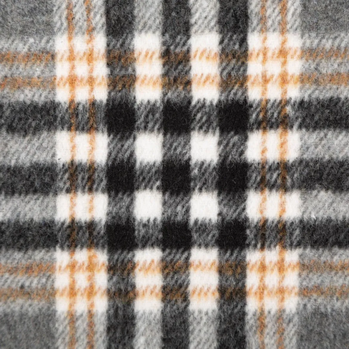 Mantelstoff Jacquard gebürstet Karos grau 145 cm breit