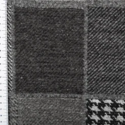 Mantelstoff Jacquard gebürstet Patchwork Karos grau 145 cm breit