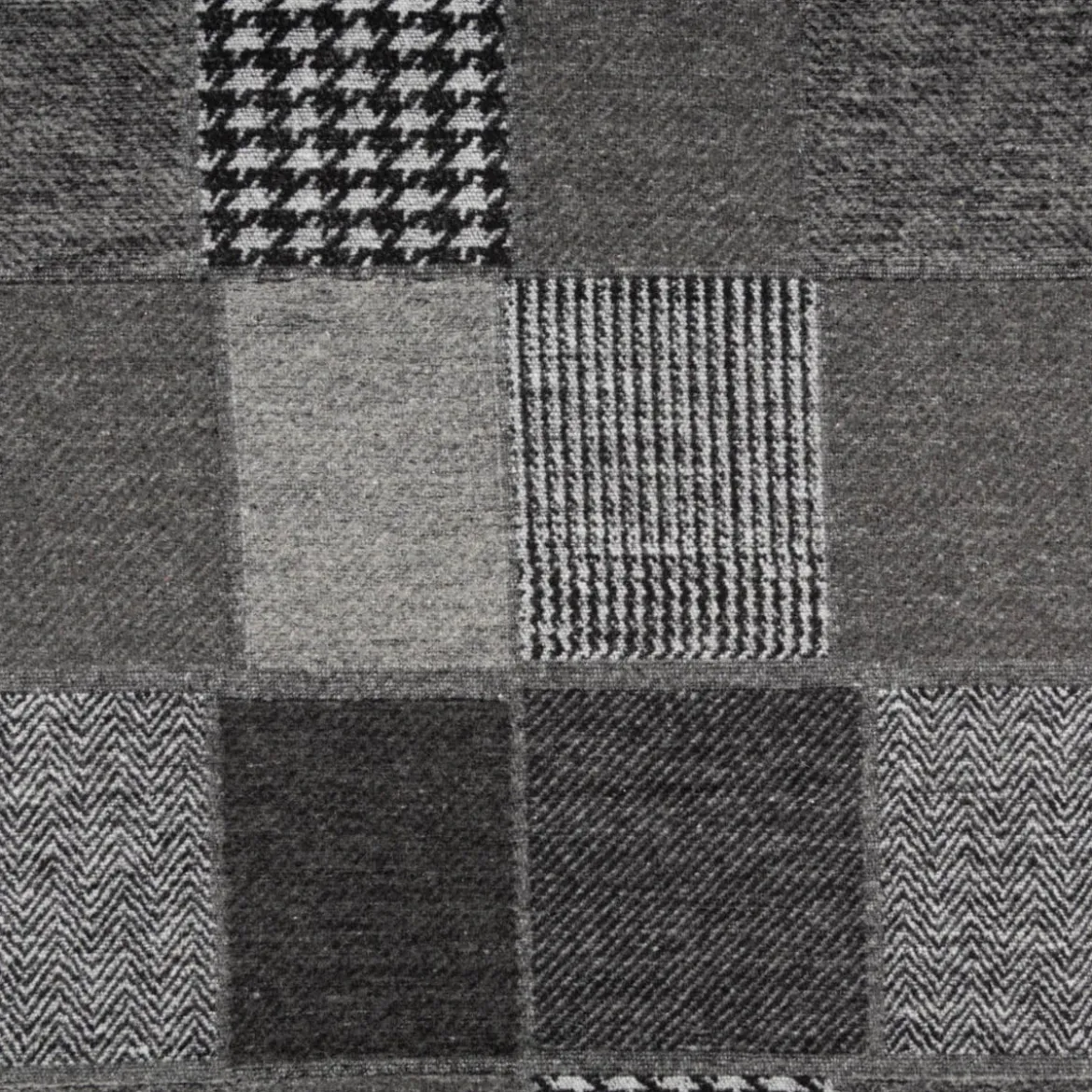 Mantelstoff Jacquard gebürstet Patchwork Karos grau 145 cm breit