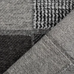 Mantelstoff Jacquard gebürstet Patchwork Karos grau 145 cm breit