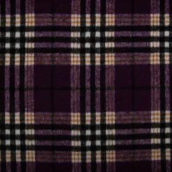 Mantelstoff Jacquard gebürstet Karos lila weiß schwarz 145 cm breit