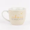 Maxi Tasse aus Porzellan schöne Weihnachten Sterne beige gold grau 400ml von La Vida