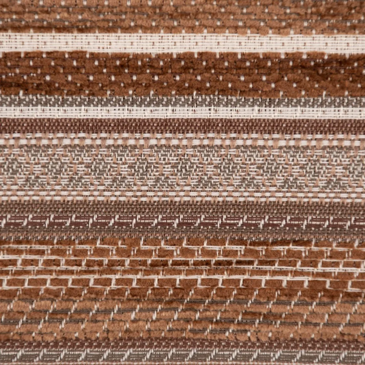 Möbelstoff Bezugsstoff Chenille KRUMBACH Streifen braun beige 140cm Breite