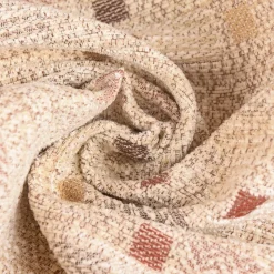 Möbelstoff Bezugsstoff Chenille WALSUM Kästchen braun beige 140cm Breite