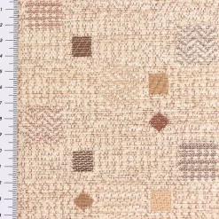 Möbelstoff Bezugsstoff Chenille WALSUM Kästchen braun beige 140cm Breite