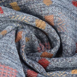 Möbelstoff Bezugsstoff Chenille WALSUM Kästchen blau 140cm Breite