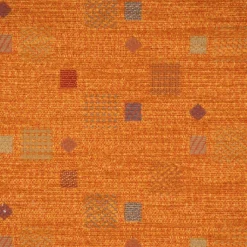 Möbelstoff Bezugsstoff Chenille WALSUM Kästchen orange 140cm Breite