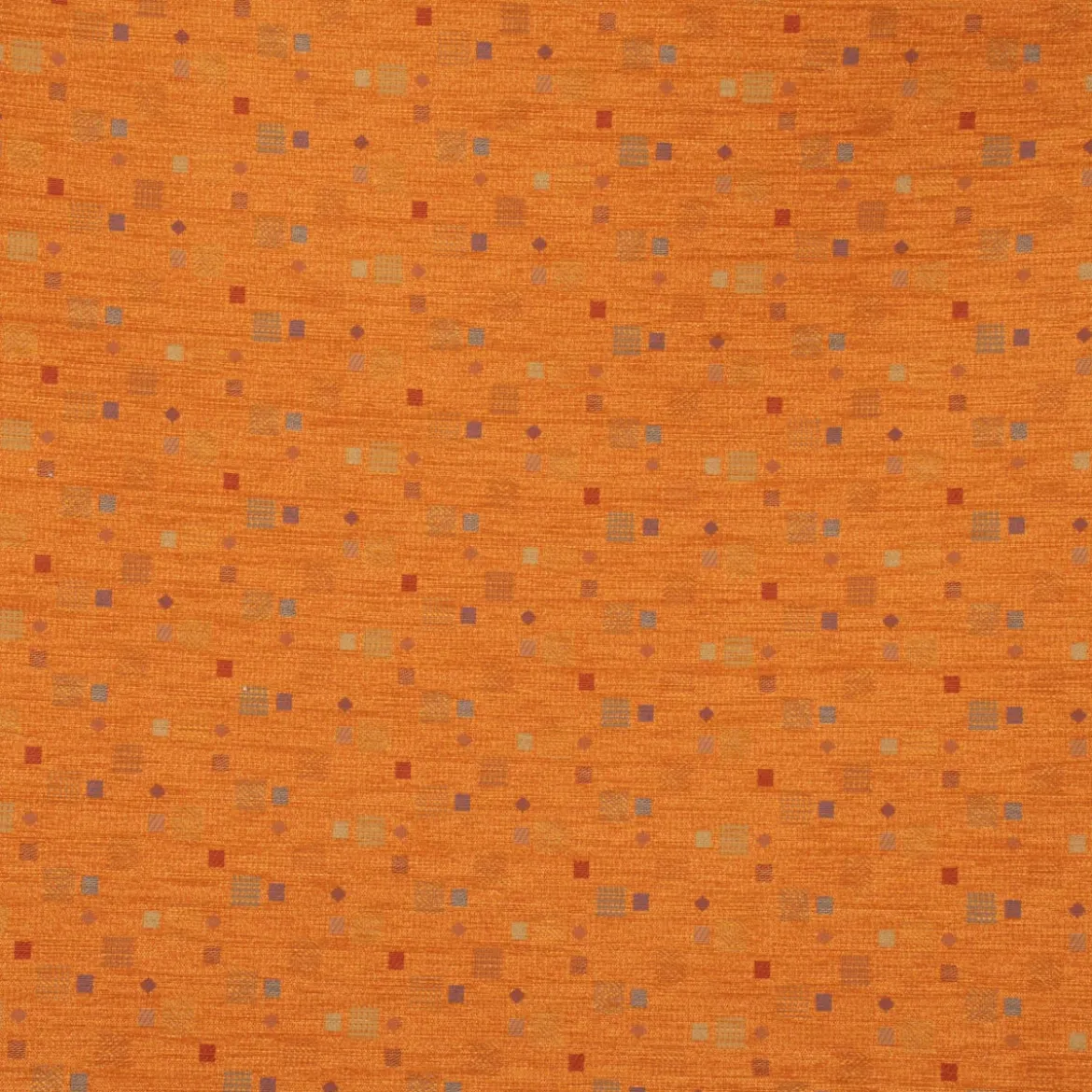 Möbelstoff Bezugsstoff Chenille WALSUM Kästchen orange 140cm Breite
