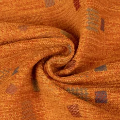 Möbelstoff Bezugsstoff Chenille WALSUM Kästchen orange 140cm Breite