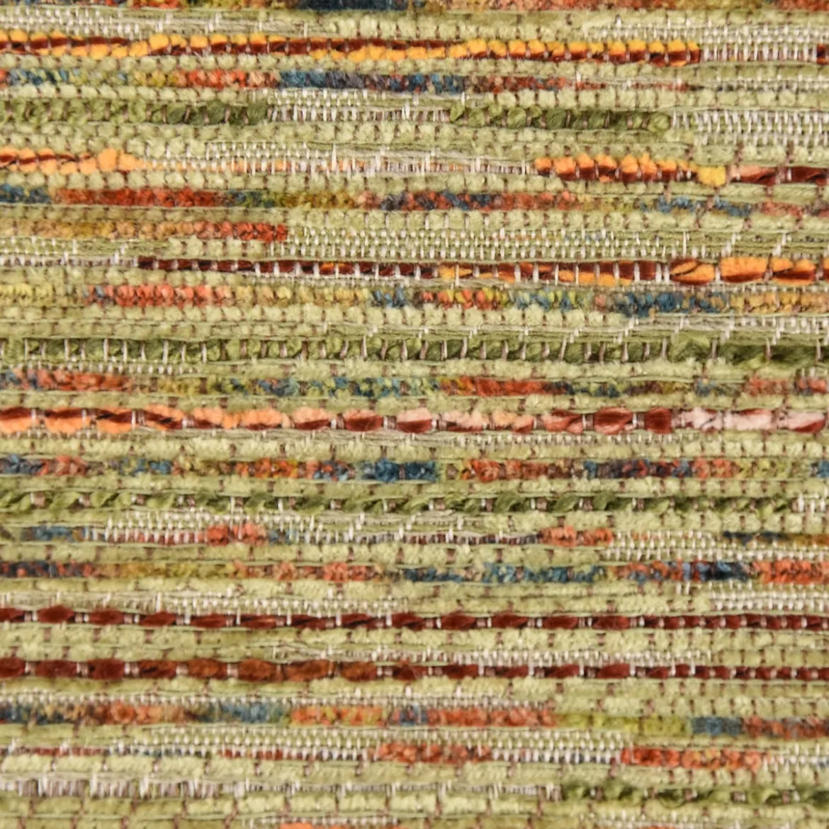 Möbelstoff Bezugsstoff GERLOS Streifen Chenille grün bunt