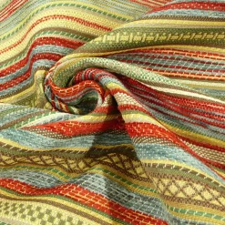 Möbelstoff Bezugsstoff KRUMBACH Streifen rot blau braun grün beige