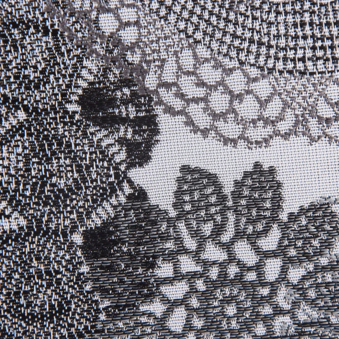 Möbelstoff Polsterstoff Dekostoff Doily Mandala Blumen schwarz 1,40m Breite