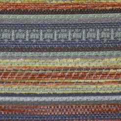 Möbelstoff Polsterstoff KRUMBACH Streifen gelb orange blau 140cm Stoffbreite
