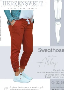 Meine Herzenswelt Damen Schnittmuster Sweathose meine Abby Papierschnittmuster Gr. 32-58