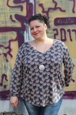 Meine Herzenswelt Damen Schnittmuster Kleid Bluse meine Ava Papierschnittmuster Gr. 32-54