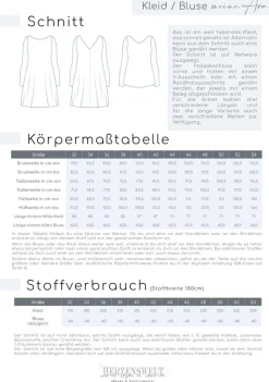 Meine Herzenswelt Damen Schnittmuster Kleid Bluse meine Ava Papierschnittmuster Gr. 32-54