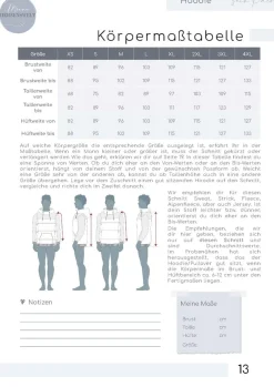 Meine Herzenswelt Herren Schnittmuster Hoodie sein Paco Papierschnittmuster Gr. XS-4XL