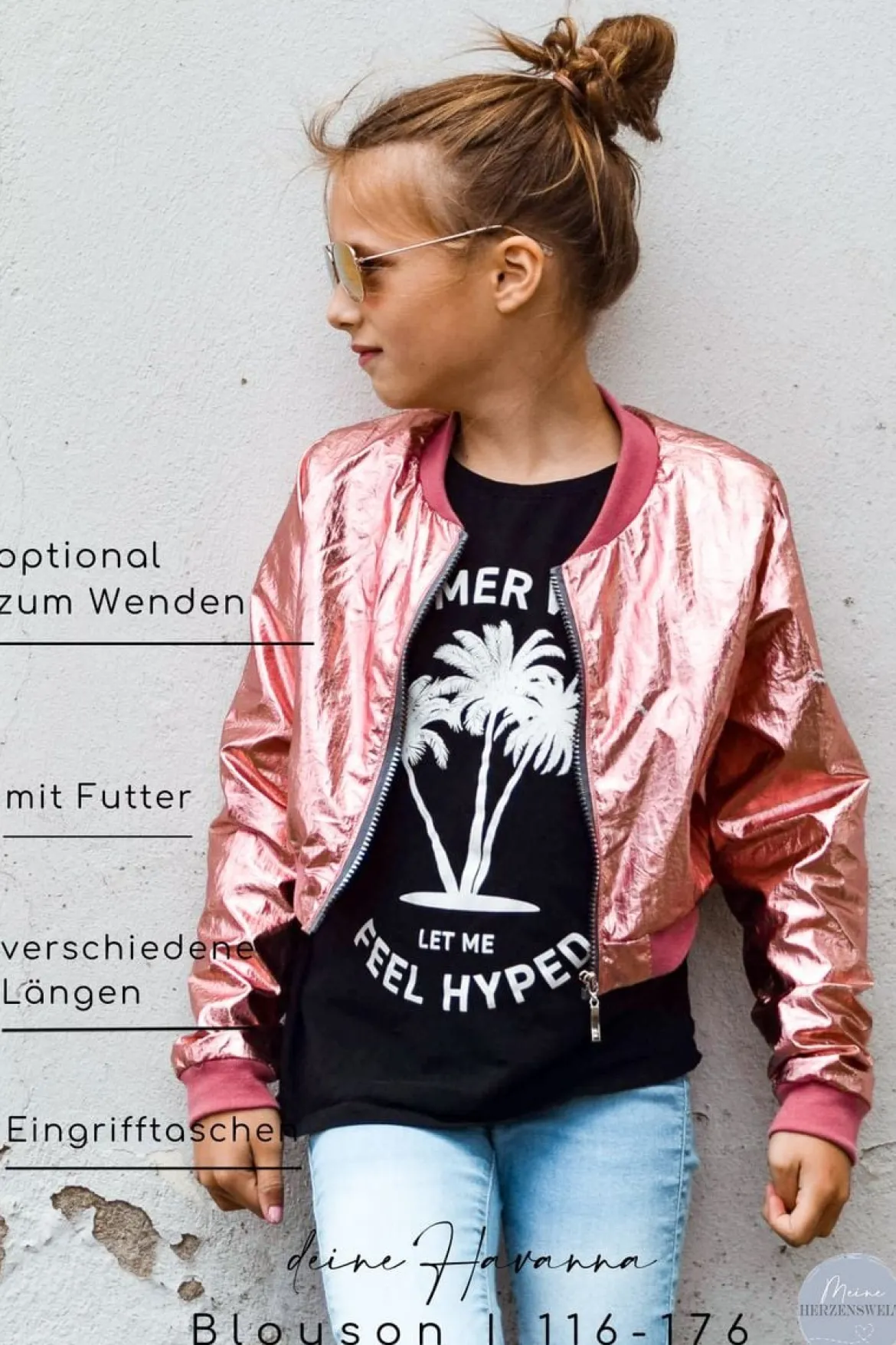 Meine Herzenswelt Kinder Schnittmuster Blouson deine Havanna Papierschnittmuster Gr. 116-176