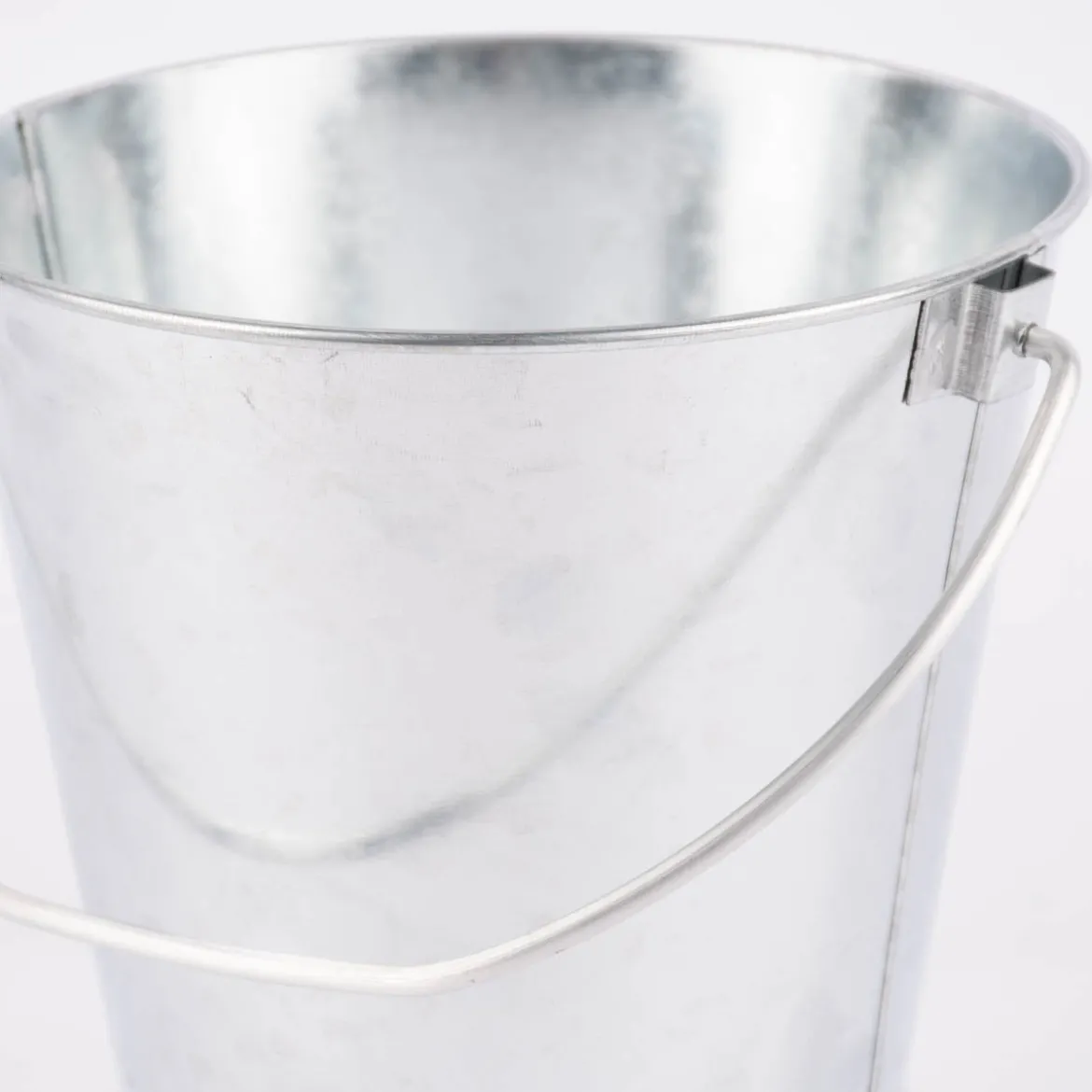 Metalleimer mit Henkel silberfarben 16x19,5x14,5cm