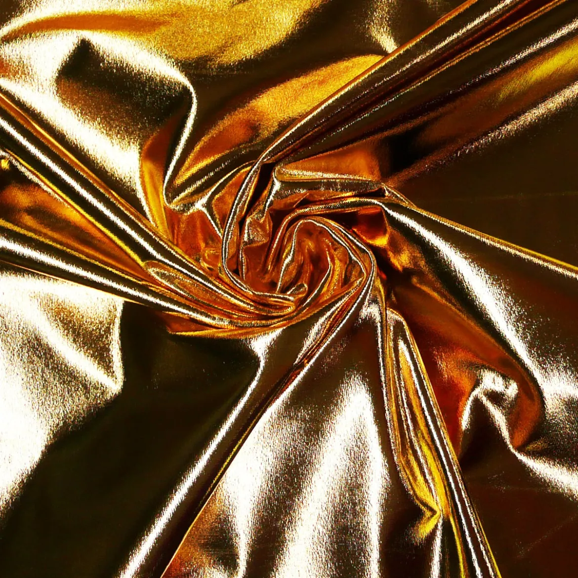 Metallic-Stoff Foliendruck mit Stretch gold 1,5m Breite