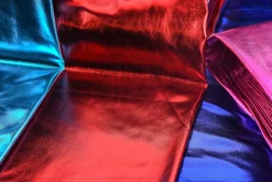 Metallic-Stoff Foliendruck mit Stretch rot 1,5m Breite