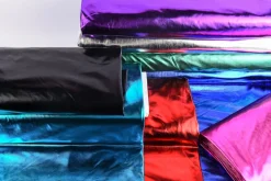 Metallic-Stoff Foliendruck mit Stretch schwarz 1,5m Breite