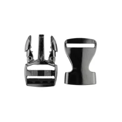 Metall-Steckverschluss Taschenverschluss Buckle Steckschnalle anthrazit glänzend 25mm
