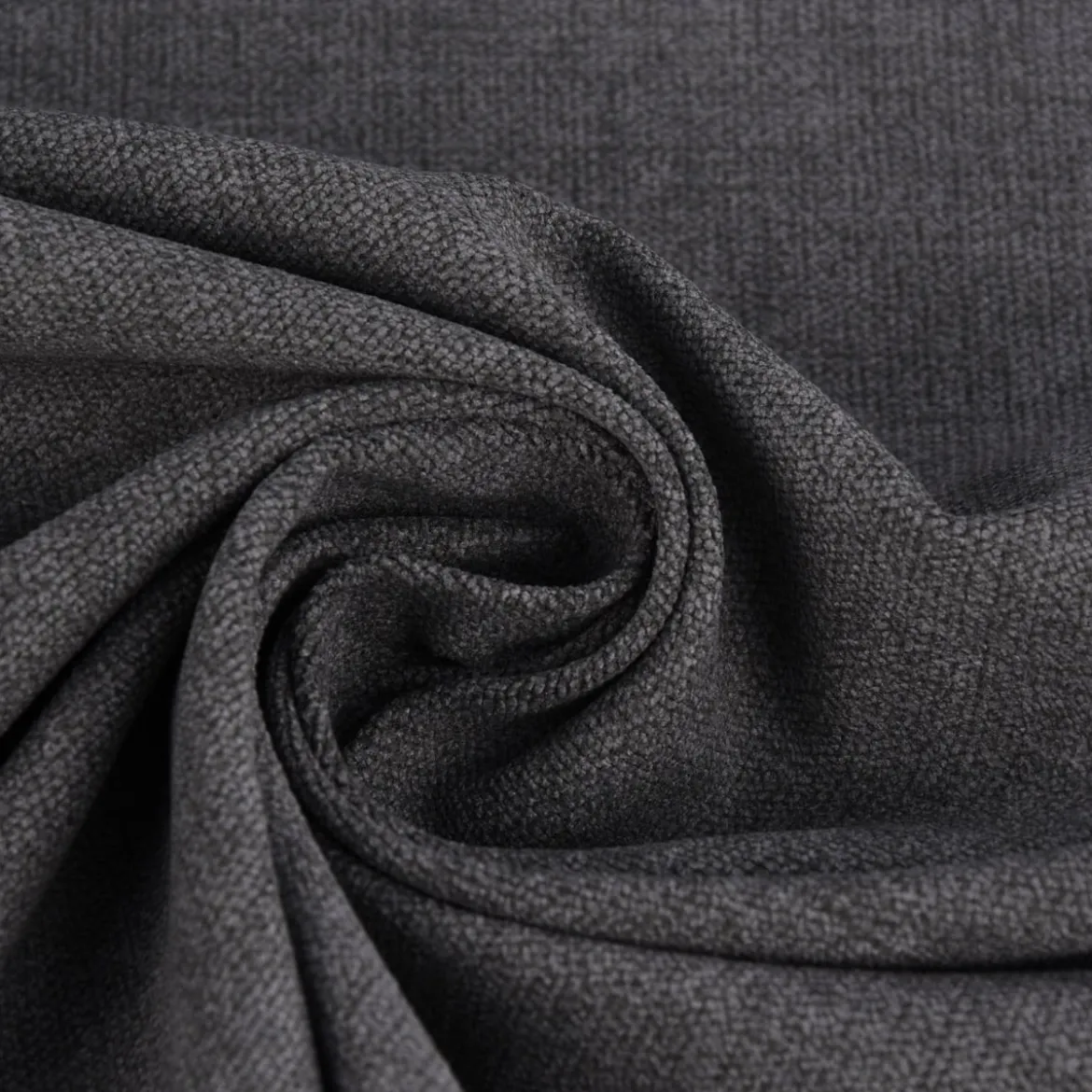 Microfaser Polsterstoff Möbelstoff Matras uni meliert anthrazit 1,40m Breite