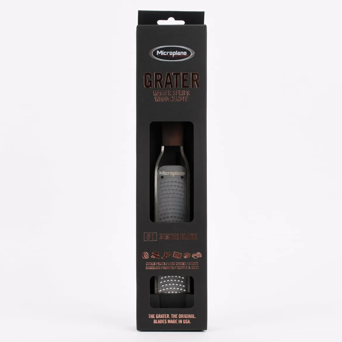 Microplane Master Series Zester Reibe fein mit Walnussholzgriff 31x3,9cm