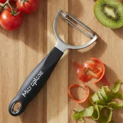 Microplane Profi Y-Schäler mit gezahnter Doppelklinge schwarz 15,5cm