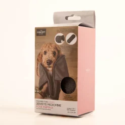 Mikorofaser Handtuch für Tiere saugstark grau 65x24cm