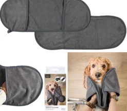 Mikorofaser Handtuch für Tiere saugstark grau 65x24cm