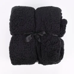 Mikrofaserdecke Kuscheldecke TEDDY schwarz 150x200cm