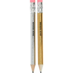 Mini Bleistiftset gold silber 2er Set 10cm von Rico Design