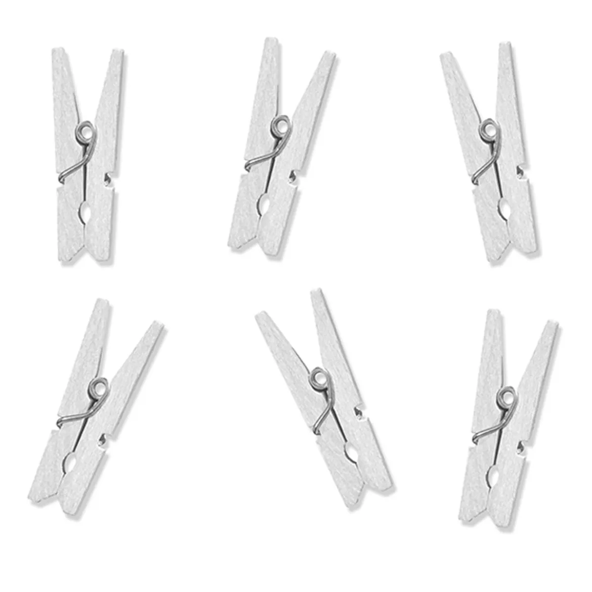 Mini Klammern 20 Stück weiß 3cm
