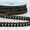 Mini-Quastenborte Fransenborte schwarz mit Lurexeffekten goldfarbig 12mm