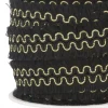 Mini-Quastenborte Fransenborte schwarz mit Lurexeffekten goldfarbig 23mm