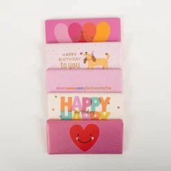 Mini-Schokotafel "abersowasvonglückwunsch" rosa goldveredelt 30g von Grafik Werkstatt
