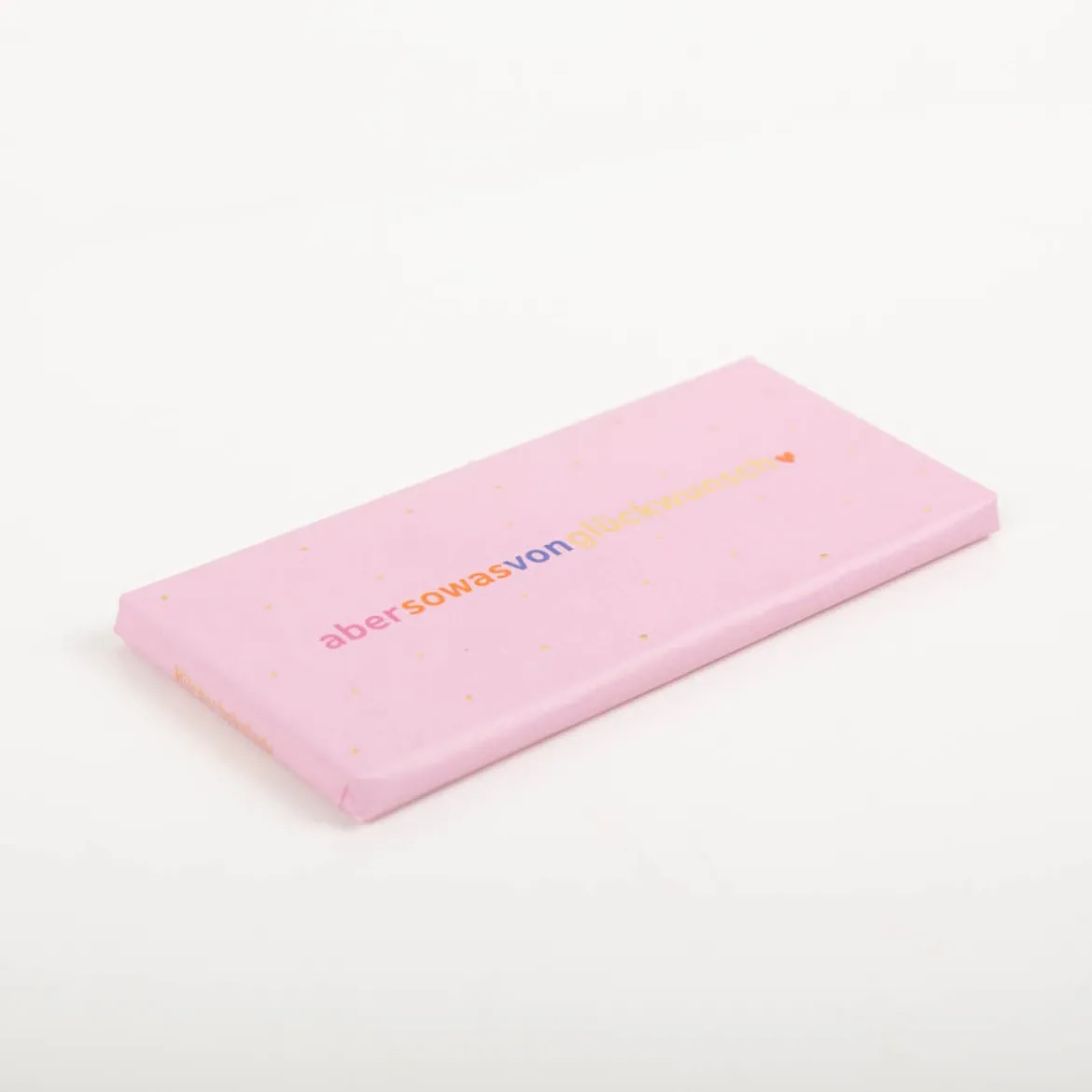 Mini-Schokotafel "abersowasvonglückwunsch" rosa goldveredelt 30g von Grafik Werkstatt