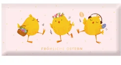 Mini-Schokotafel "Fröhliche Ostern" Küken goldveredelt 30g von Grafik Werkstatt