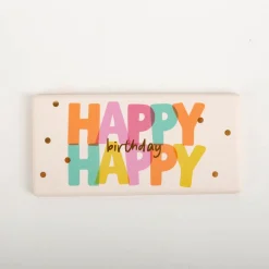 Mini-Schokotafel "Happy Happy Birthday" goldveredelt 30g von Grafik Werkstatt