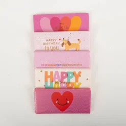 Mini-Schokotafel "von Herzen" pink goldveredelt 30g von Grafik Werkstatt