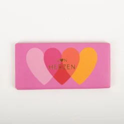 Mini-Schokotafel "von Herzen" pink goldveredelt 30g von Grafik Werkstatt