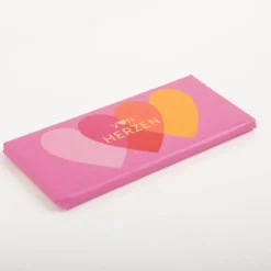 Mini-Schokotafel "von Herzen" pink goldveredelt 30g von Grafik Werkstatt
