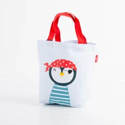 Minishopper Piniguin aus Baumwolle grau 24x10x21cm von La Vida