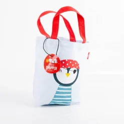 Minishopper Piniguin aus Baumwolle grau 24x10x21cm von La Vida