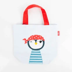 Minishopper Piniguin aus Baumwolle grau 24x10x21cm von La Vida