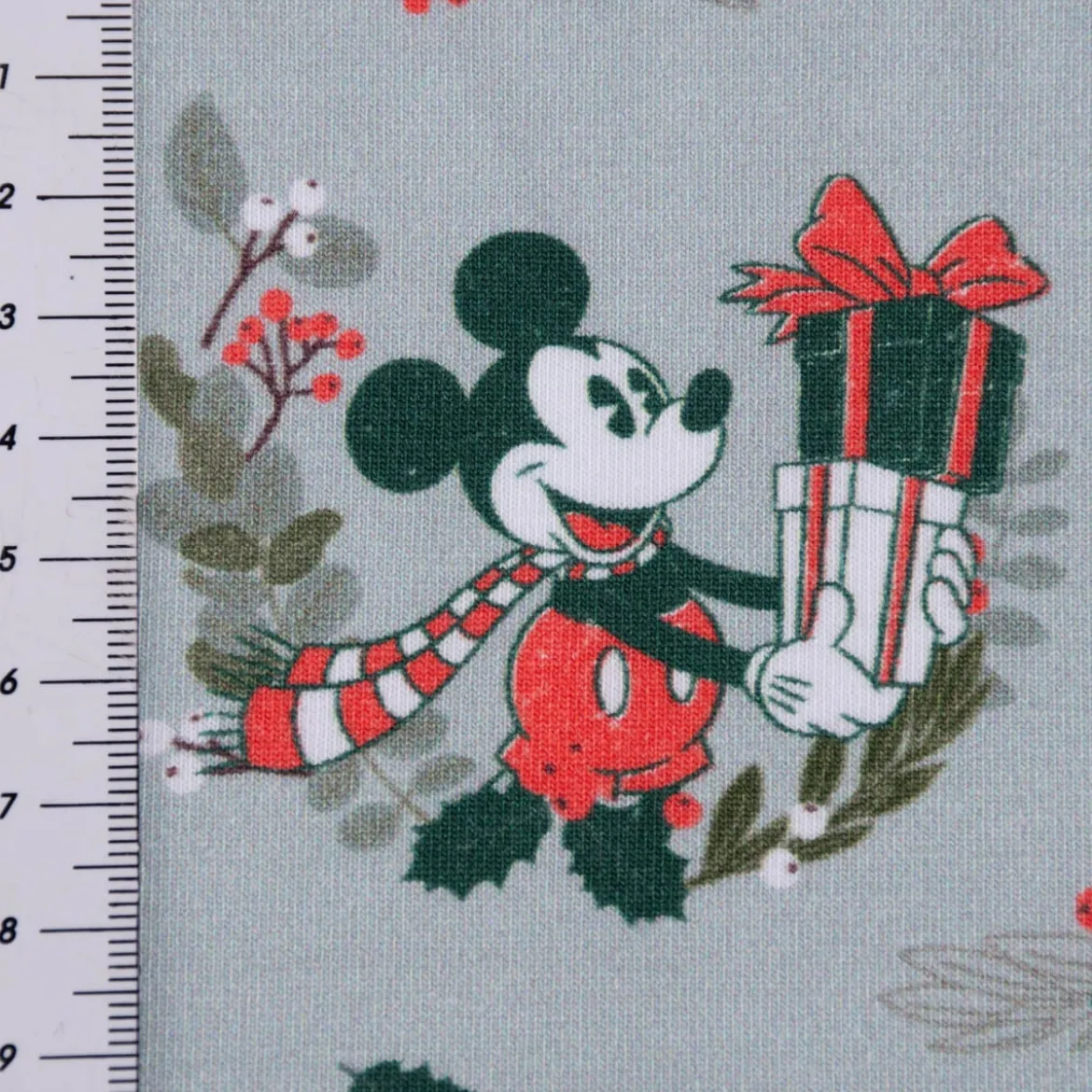 Minnie & Mickey French Terry Digitaldruck Weihnachten grau 1,58m Breite