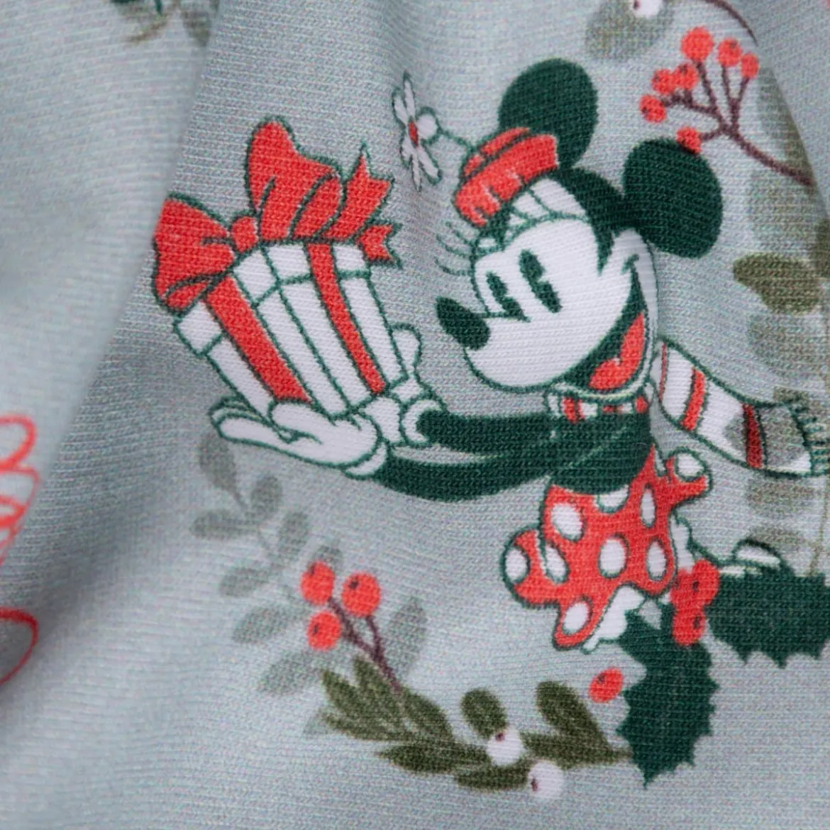 Minnie & Mickey French Terry Digitaldruck Weihnachten grau 1,58m Breite
